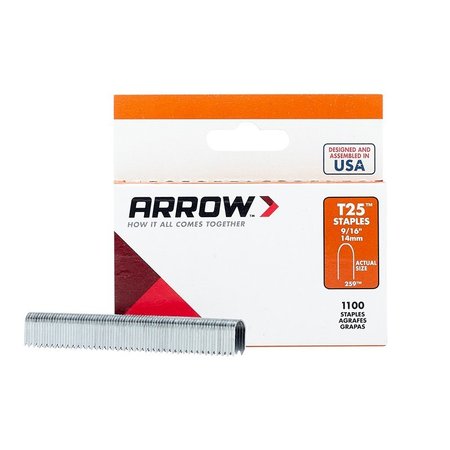 Arrow Fastener Cable Staples, 18 ga, Round Crown, 9/16 in Leg L, Steel 259